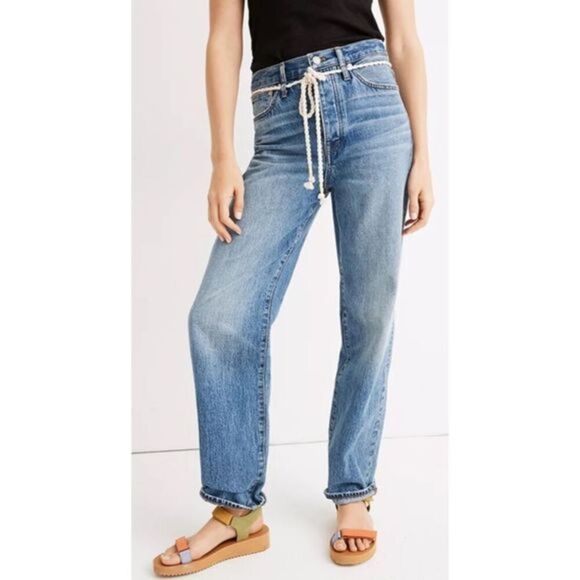 Madewell Denim - Madewell The Dadjean In Kingshill Wash With Removable Rope Belt